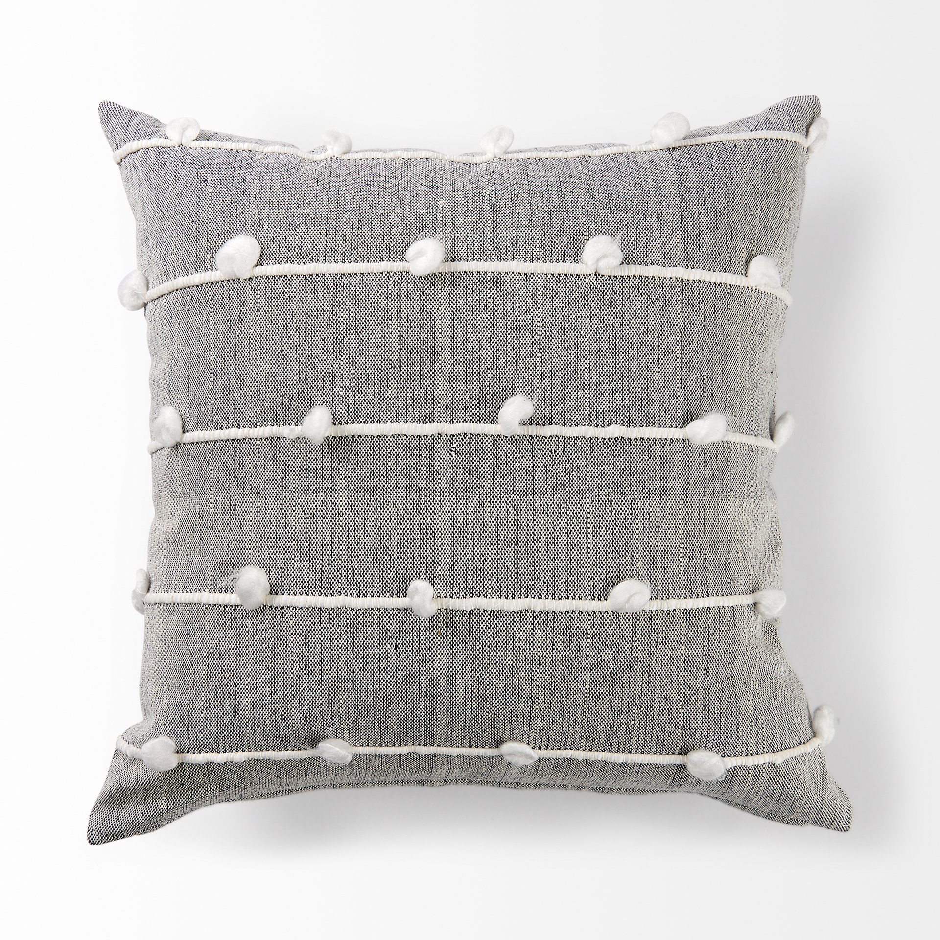 Linda 20 x 20 Navy And Cream With White Detail Decorative Pillow Cover large image 