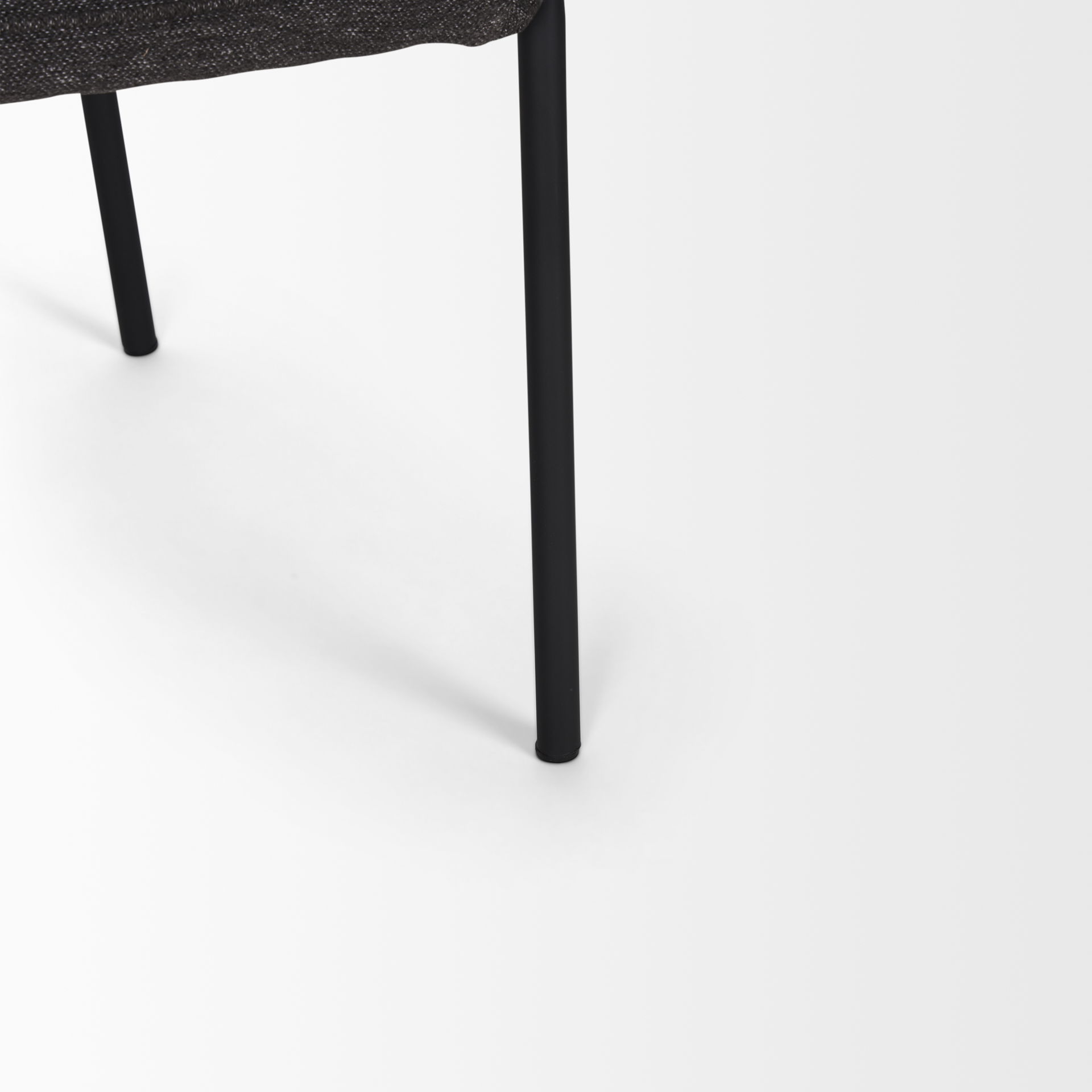 Brently Dining Chair with Gray Fabric & Matte Black Metal Legs large image 