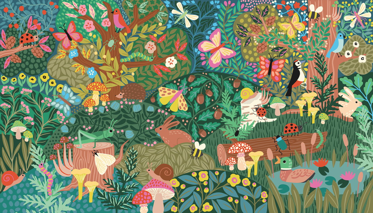 Woodland Wonderland Peel & Stick Wall Mural, Wallpaper by York Wall, 6' length x 1'6" width x 0.02" depth