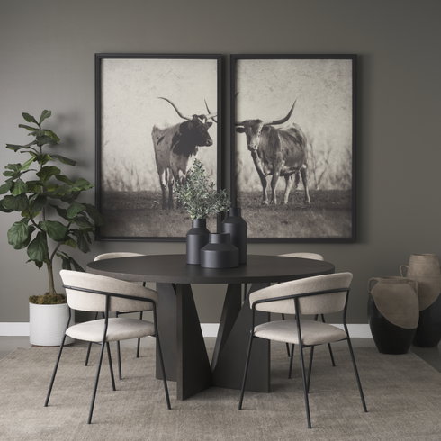 Tarro 60" Round Dining Table | Espresso Wood | Seats 6