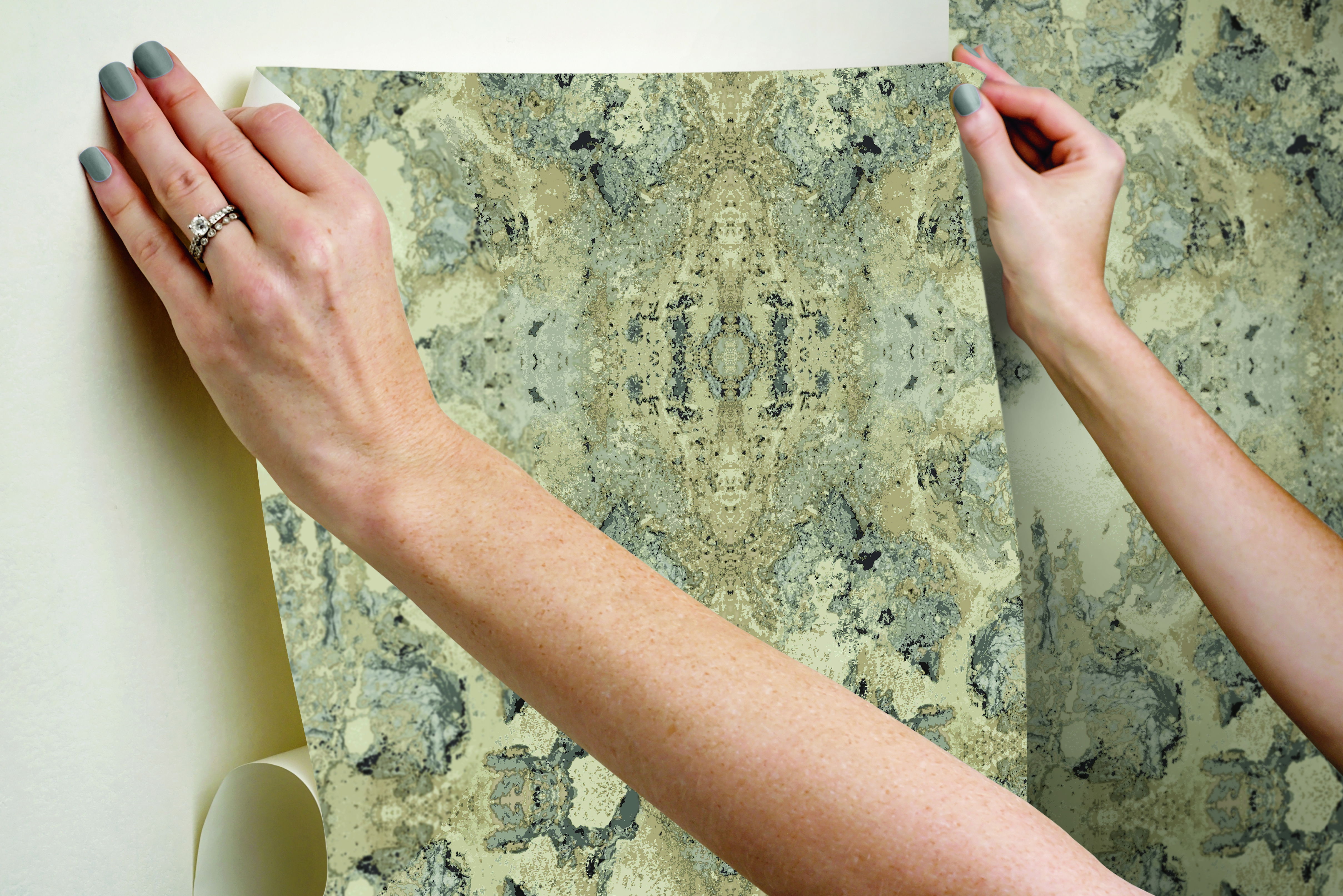 Inner Beauty Ivory Peel & Stick Wallpaper large image 
