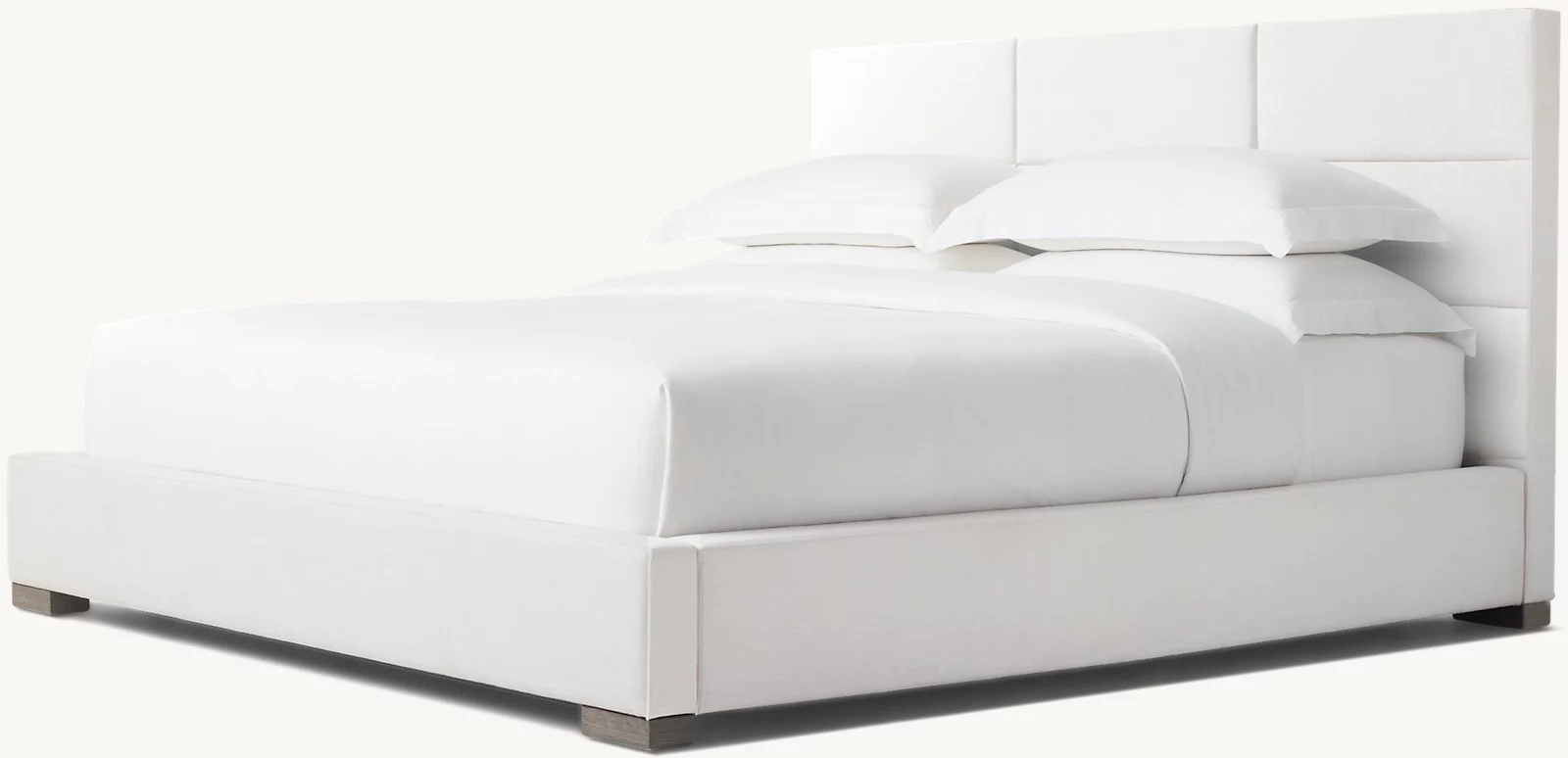 Online Designer Bedroom Modena Fabric Rectangular Channel Panel Platform Bed