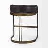 Hollyfield II Black Leather Seat Gold Metal Base Counter Stool thumbnail 5