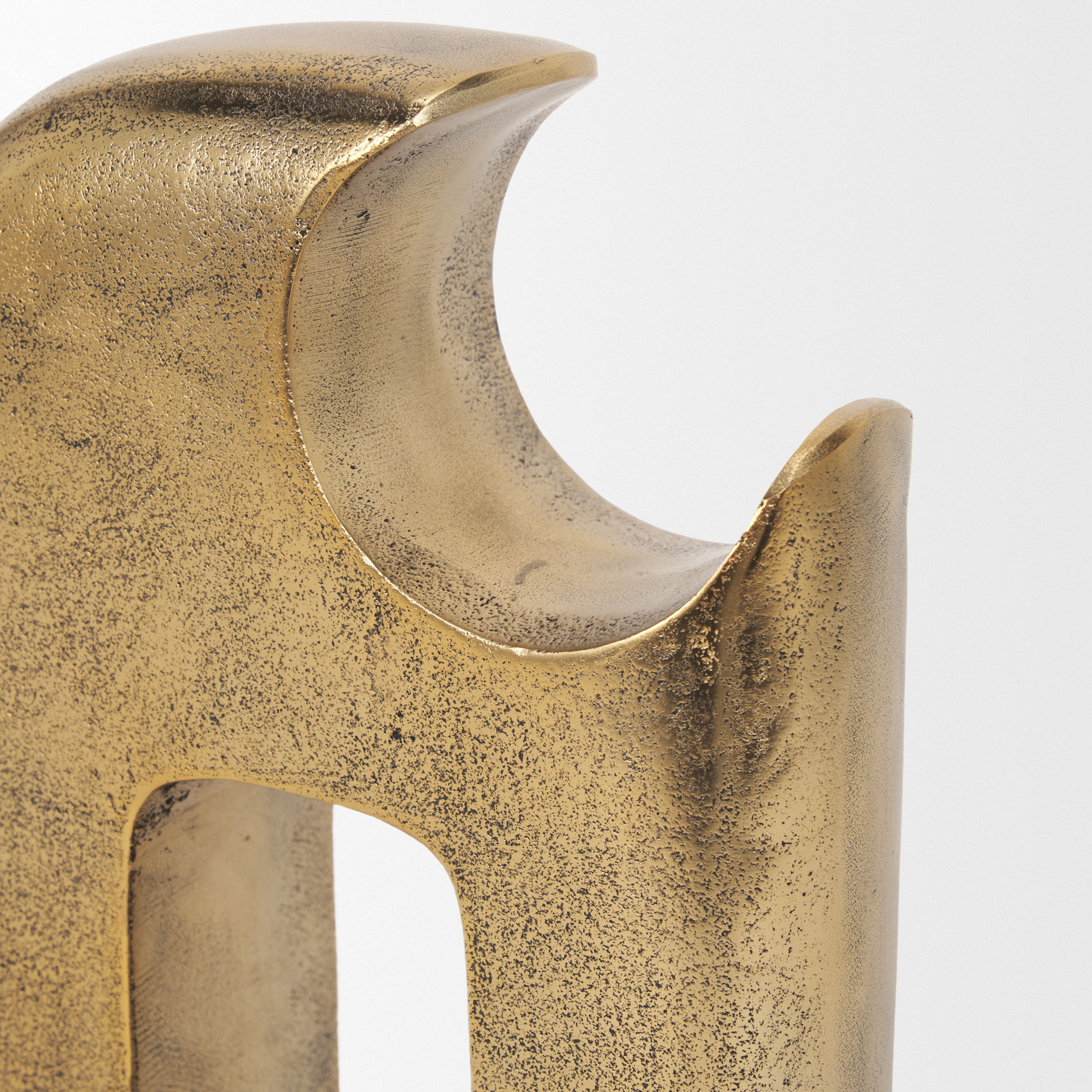 Renni Antiqued Brass Small Decorative Sculpture, Decorative Object by Mercana, 7.68" length x 2.76" width x 10.83" height View 8