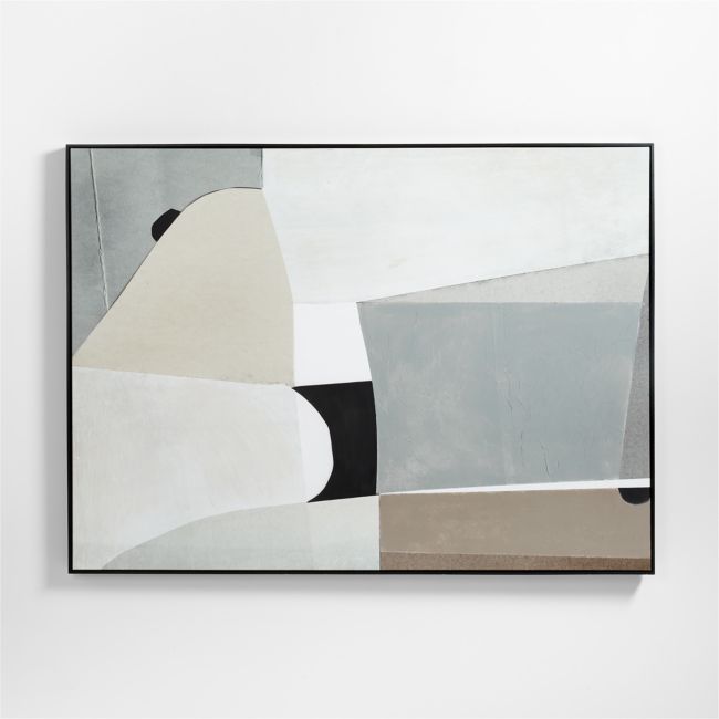 Online Designer Living Room 'Composition of Neutrals' Framed Reproduction Giclee Wall Art Print 75"x55