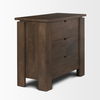Wallen Solid Dark Brown Wood 3 Drawer Accent Cabinet, Cabinets & Chest by Mercana, 36" length x 18" width x 31" height thumbnail 6