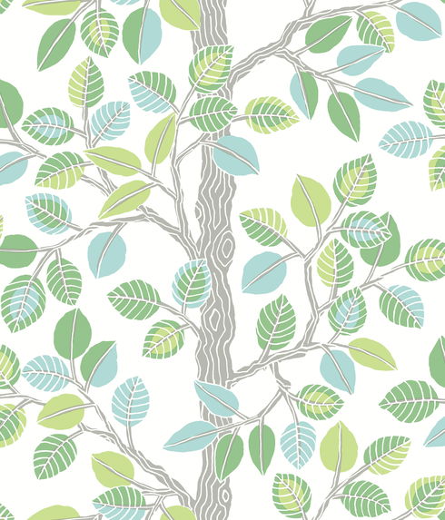 Forest Leaves Green Peel & Stick Wallpaper