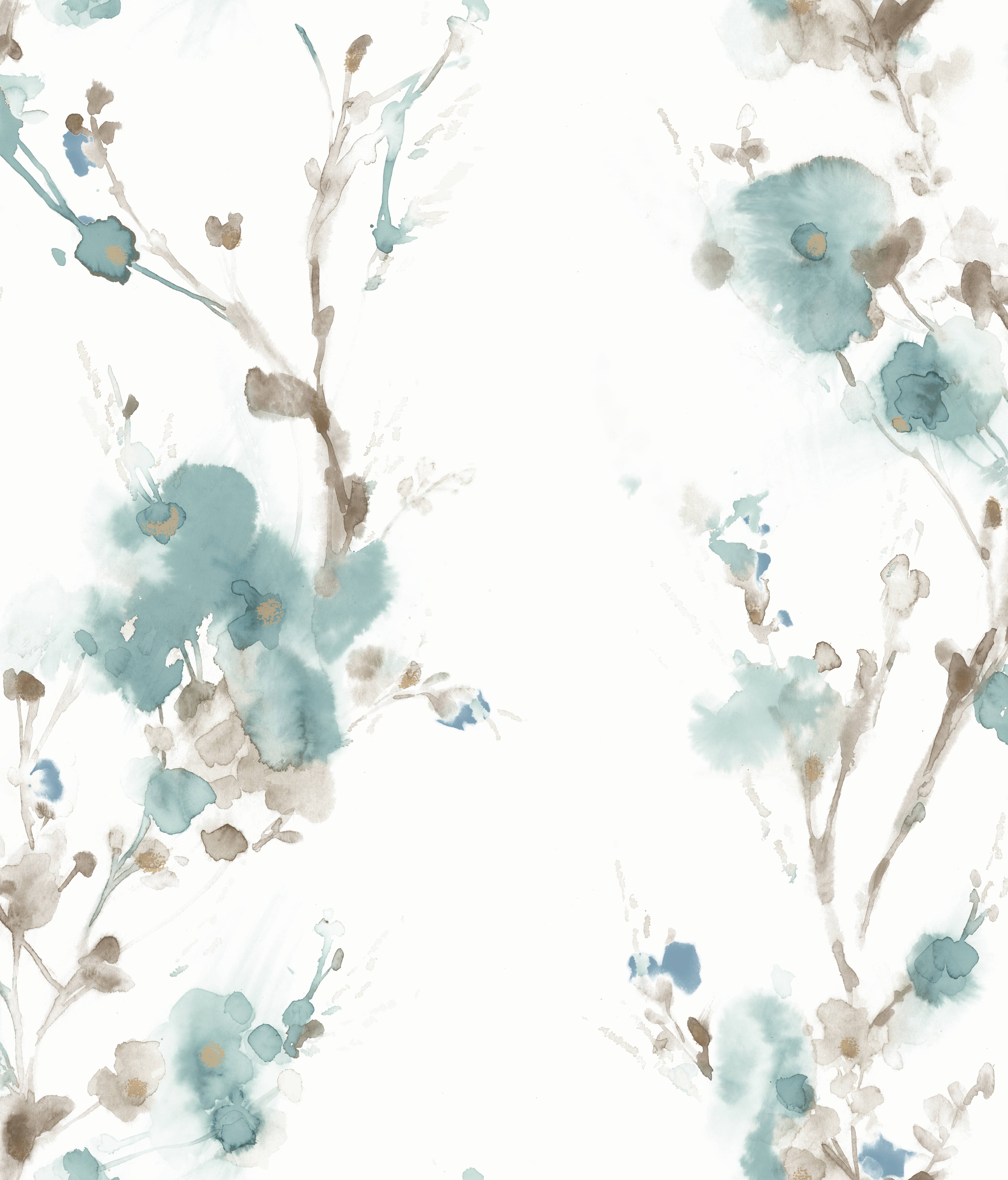 Charm Teal Peel & Stick Wallpaper large image 