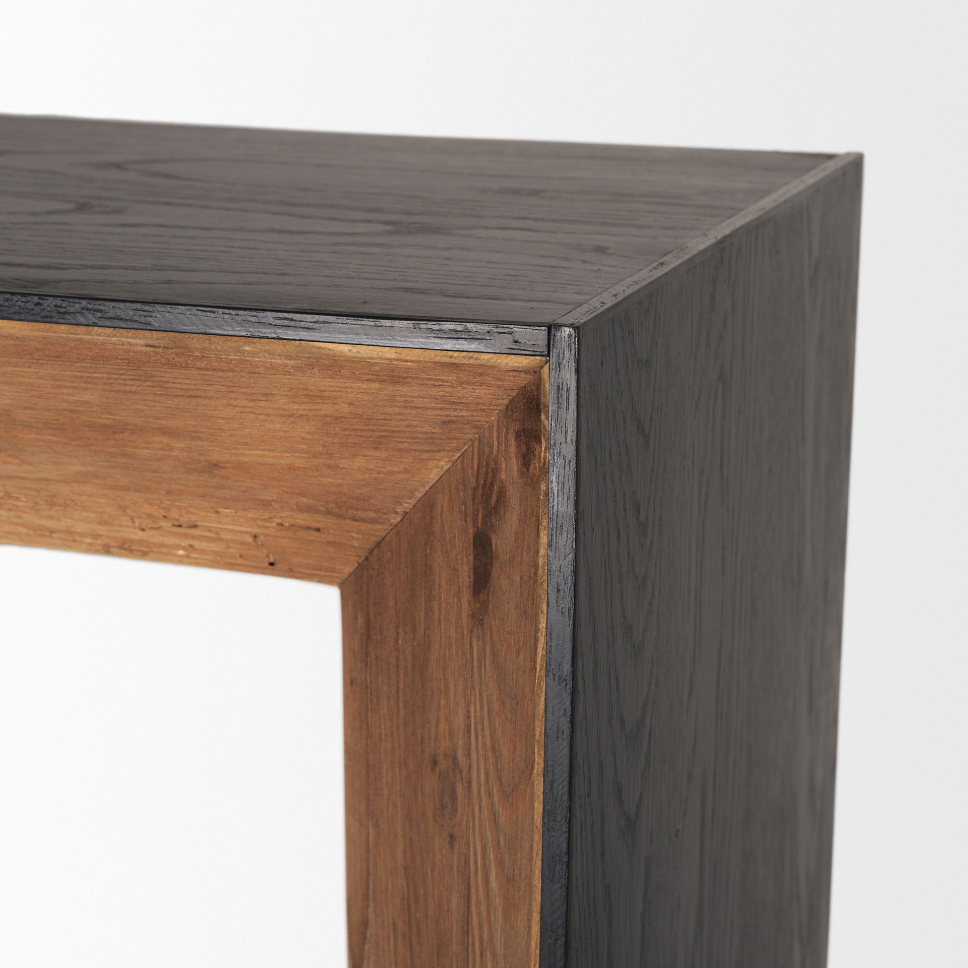 Tabor Natural Wood with Black Oak Frame Bookcase large image 