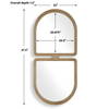 Jacques Art Deco Gold Mirror, by Uttermost, 22" width x 47.5" height x 1.5" depth thumbnail 3