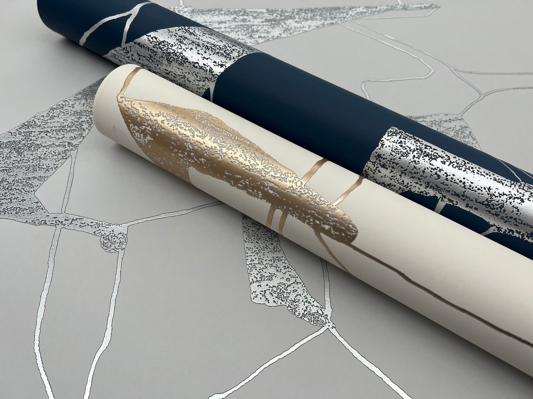 Abstract Geo Cream & Gold Wallpaper large image 