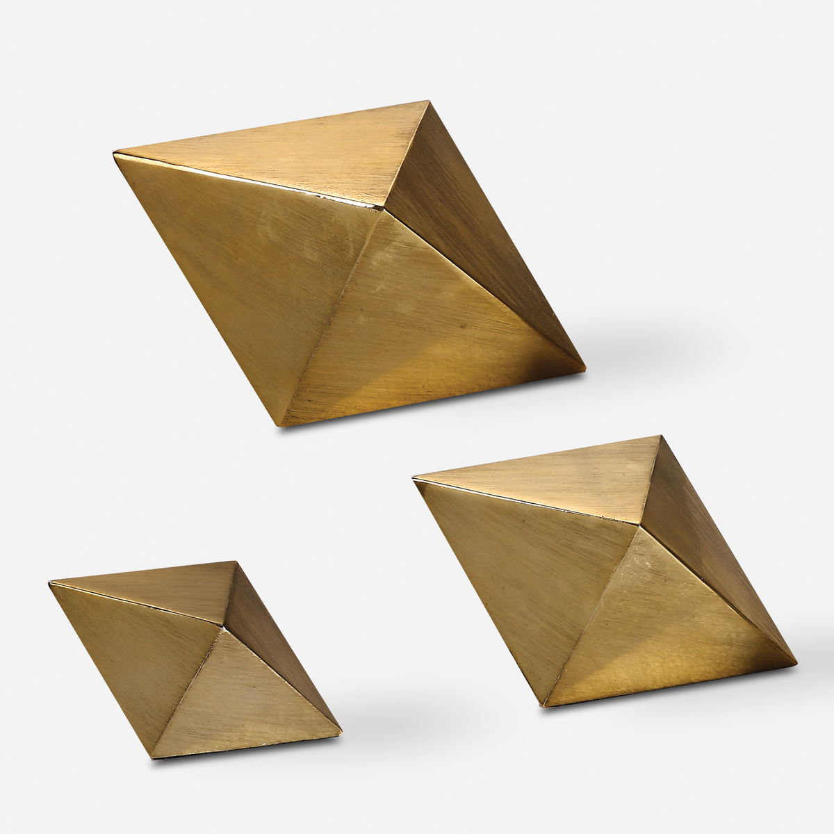 Rhombus Champagne Accents Set/3, Tabletop Decor by Uttermost, 8.25" width x 5" height x 4.25" depth View 1