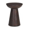 Novell Dark Brown Wood Pedestal Accent Table, Side & End Table by Mercana, 16" length x 16" width x 21" height thumbnail 1