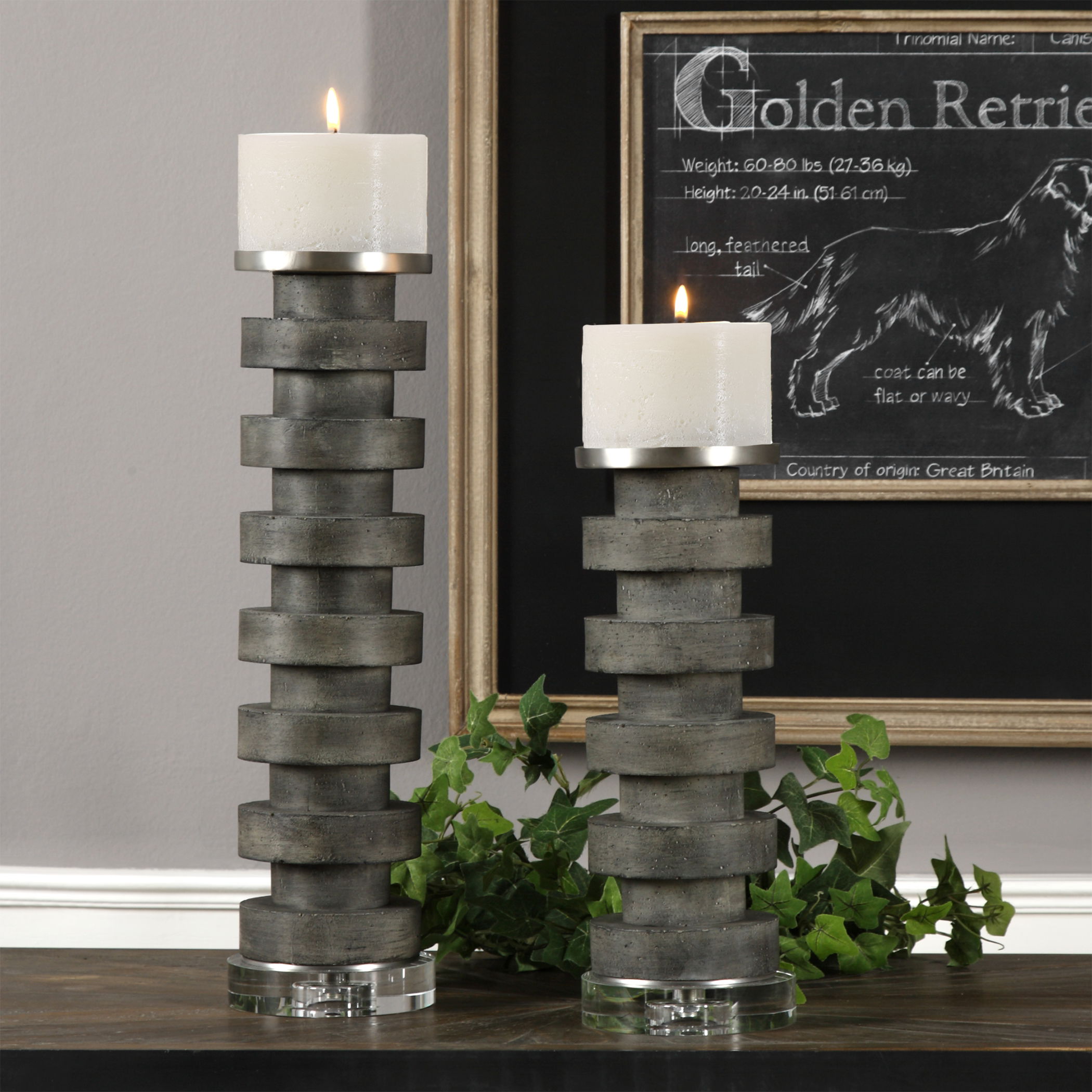 Karun Concrete Candleholders S/2 large image 