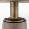 Maxwell 54' Round Pedestal Dining Table | Modern | Brown Wood & Brown Wood/Gold Metal | Seats 4, by Mercana, 54" length x 54" width x 30" height thumbnail 6