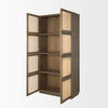 Sina Brown Oak Wood with Natural Rattan 2 Door Curio Cabinet thumbnail 7