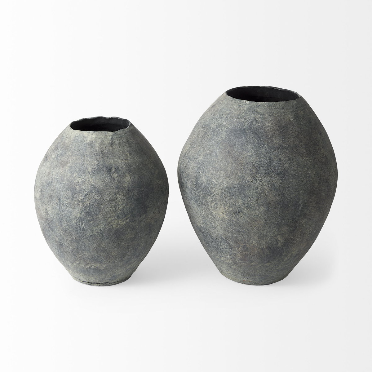 Gobi 16L x 20H Small Gray Ceramic Oval Vase, by Mercana, 16.14" length x 16.14" width x 19.69" height View 4