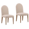 Thema Dining Chair Set of 2 Sand, by Dovetail, 20.5" width x 40.3" height x 25.5" depth thumbnail 1
