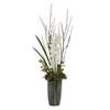 Eterna Orchid Centerpiece & Vase, Artificial Plants & Flower by Uttermost, 19.75" width x 48.5" height x 19.75" depth thumbnail 1