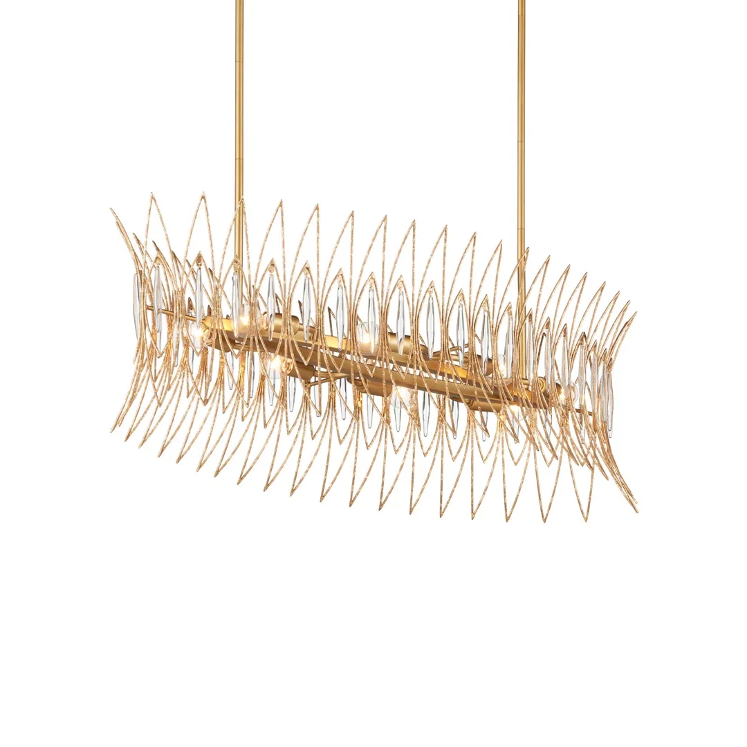 Marquise 8 - Light Chandelier, by Currey and Company, 40" width x 16.75" height x 17.5" depth View 5