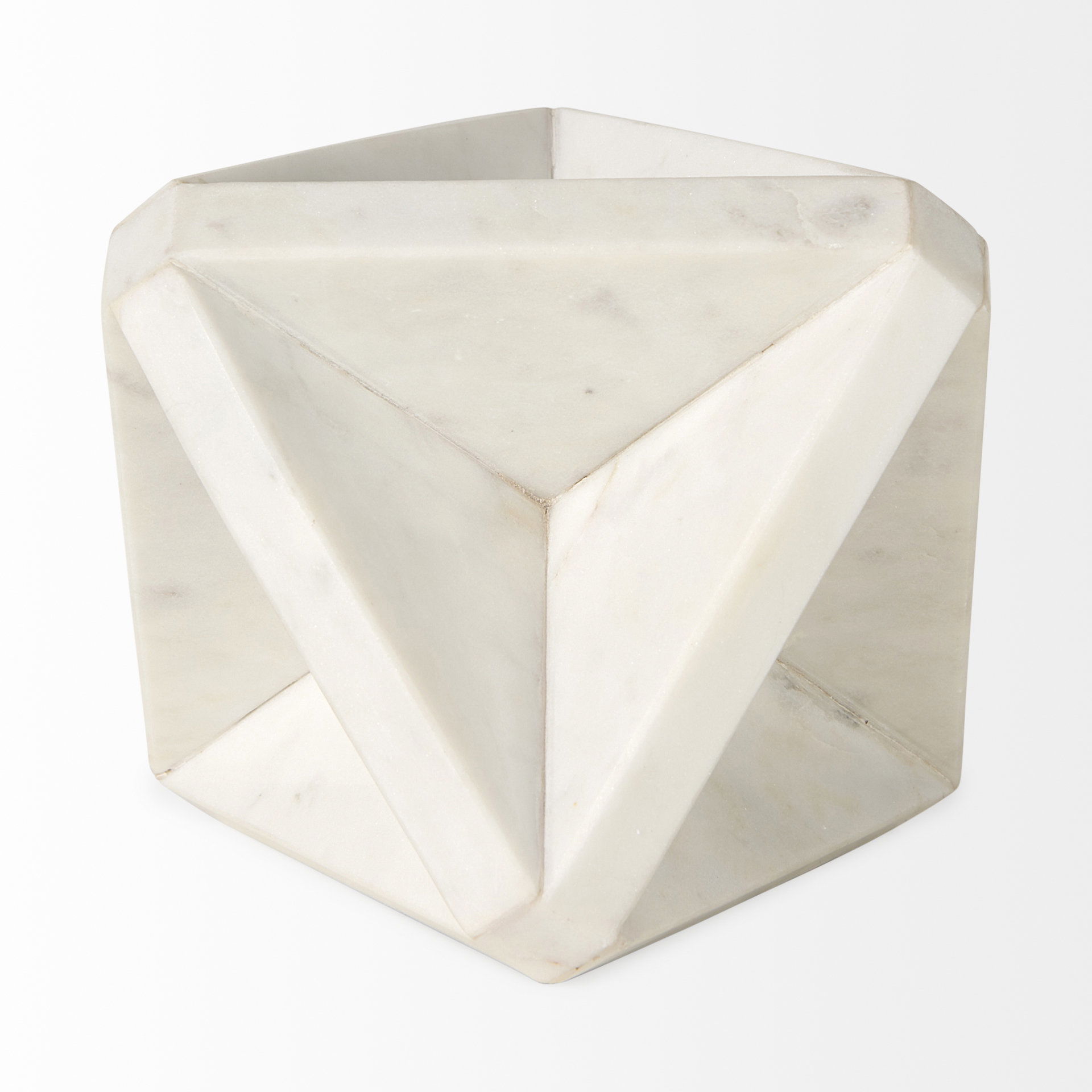 Sophia 5.5 L x 5.5 W x 8.5 H White Marble Decor Stand, Decorative Object by Mercana, 5.5" length x 5.5" width x 8.5" height View 6