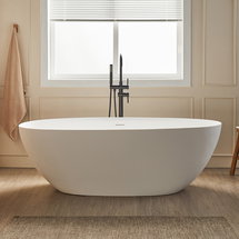 Online Designer Bathroom 70.87'' x 32.28'' Freestanding Soaking Solid Surface Bathtub PS8845-1800