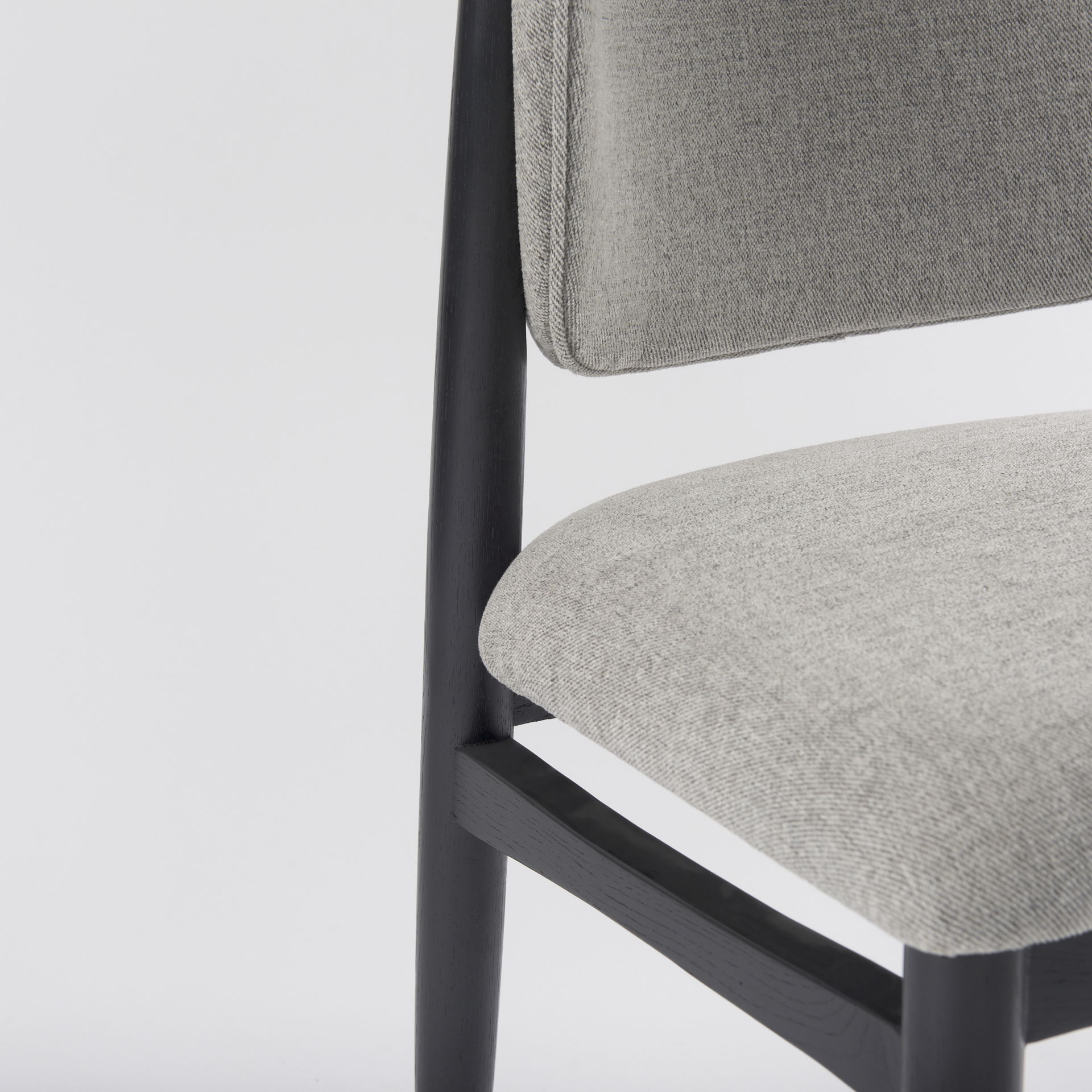 Cline   Gray Fabric with Black Wood Dining Chair large image 
