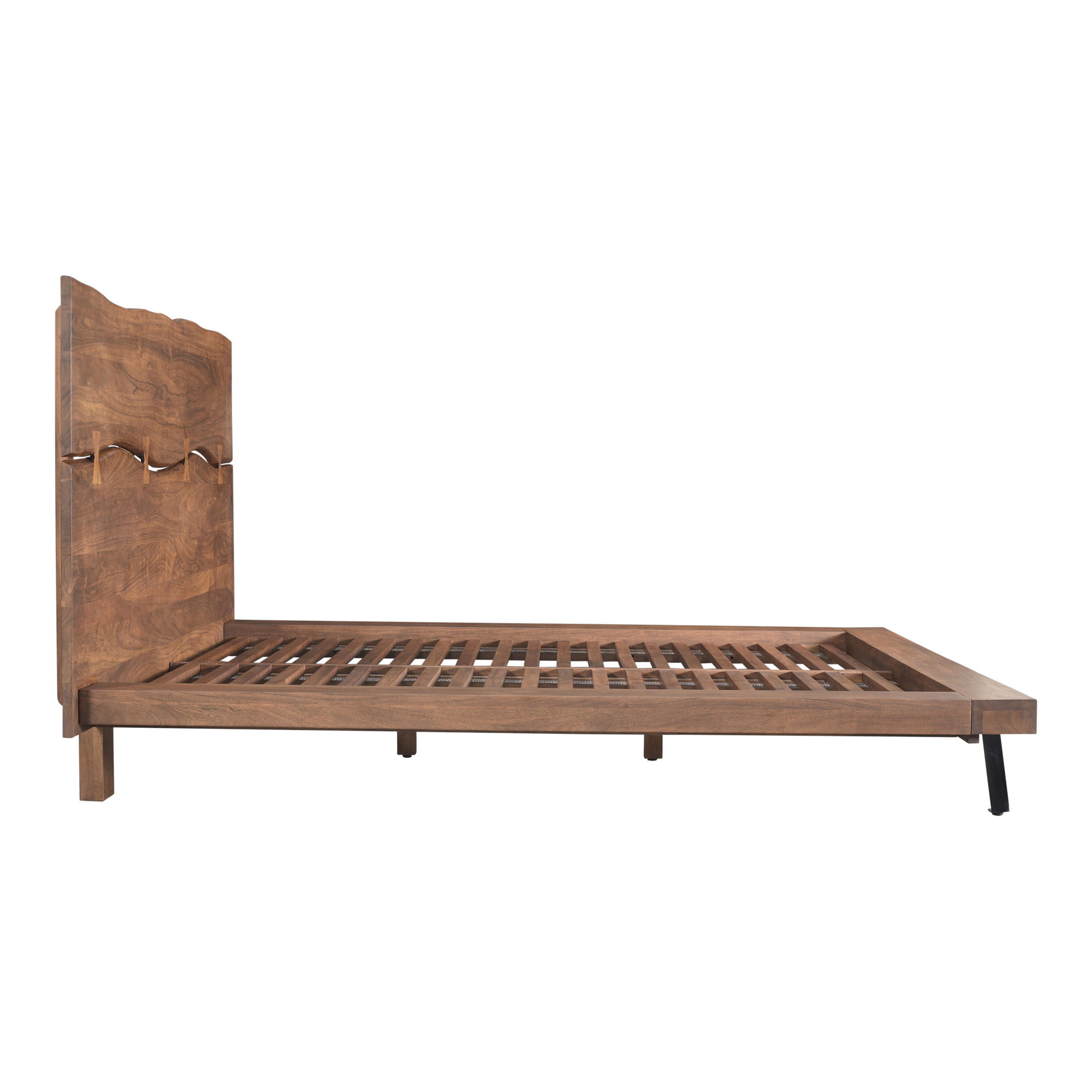 Madagascar Platform Bed Queen Brown, by Moe's Home, 75.25" width x 47" height x 91" depth View 5