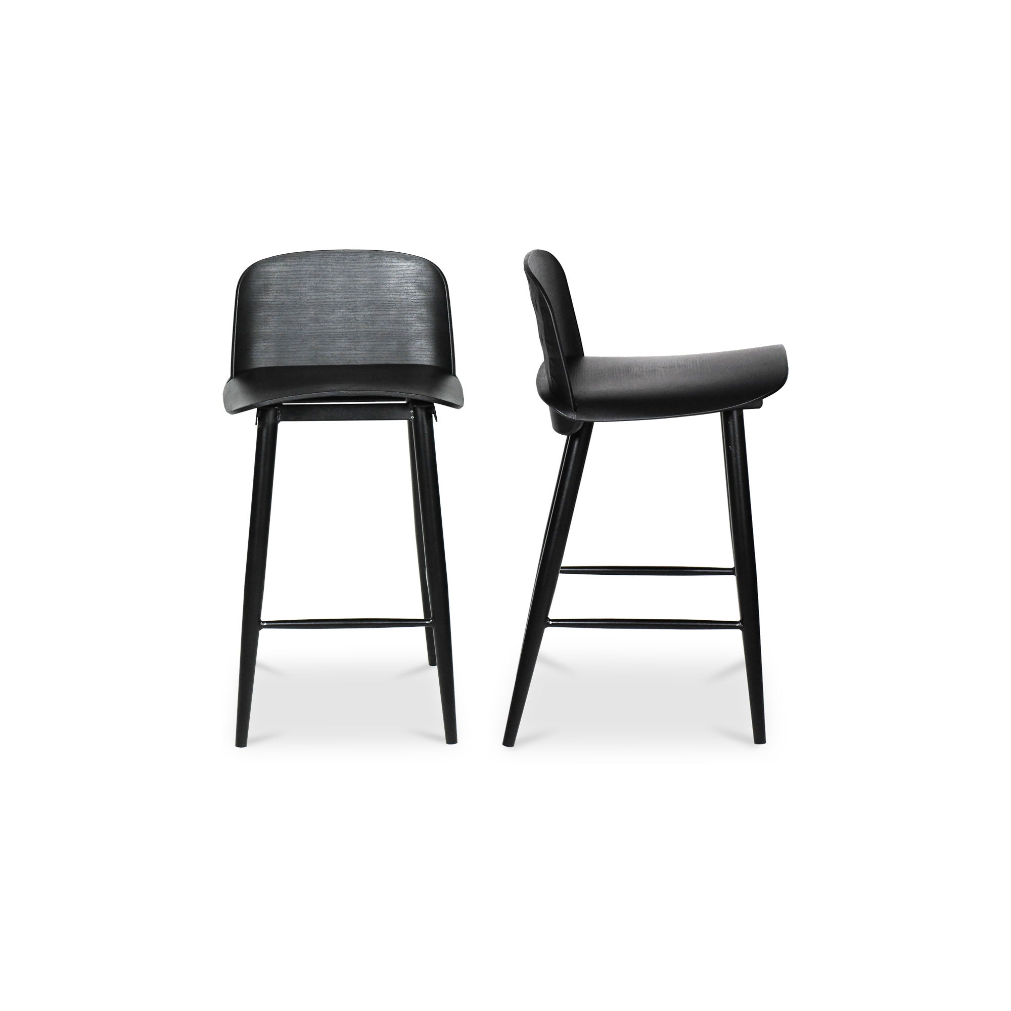 Looey Counter Stool Black - Set Of Two, Counter & Bar Stool by Moe's Home, 18" width x 34" height x 20" depth View 2