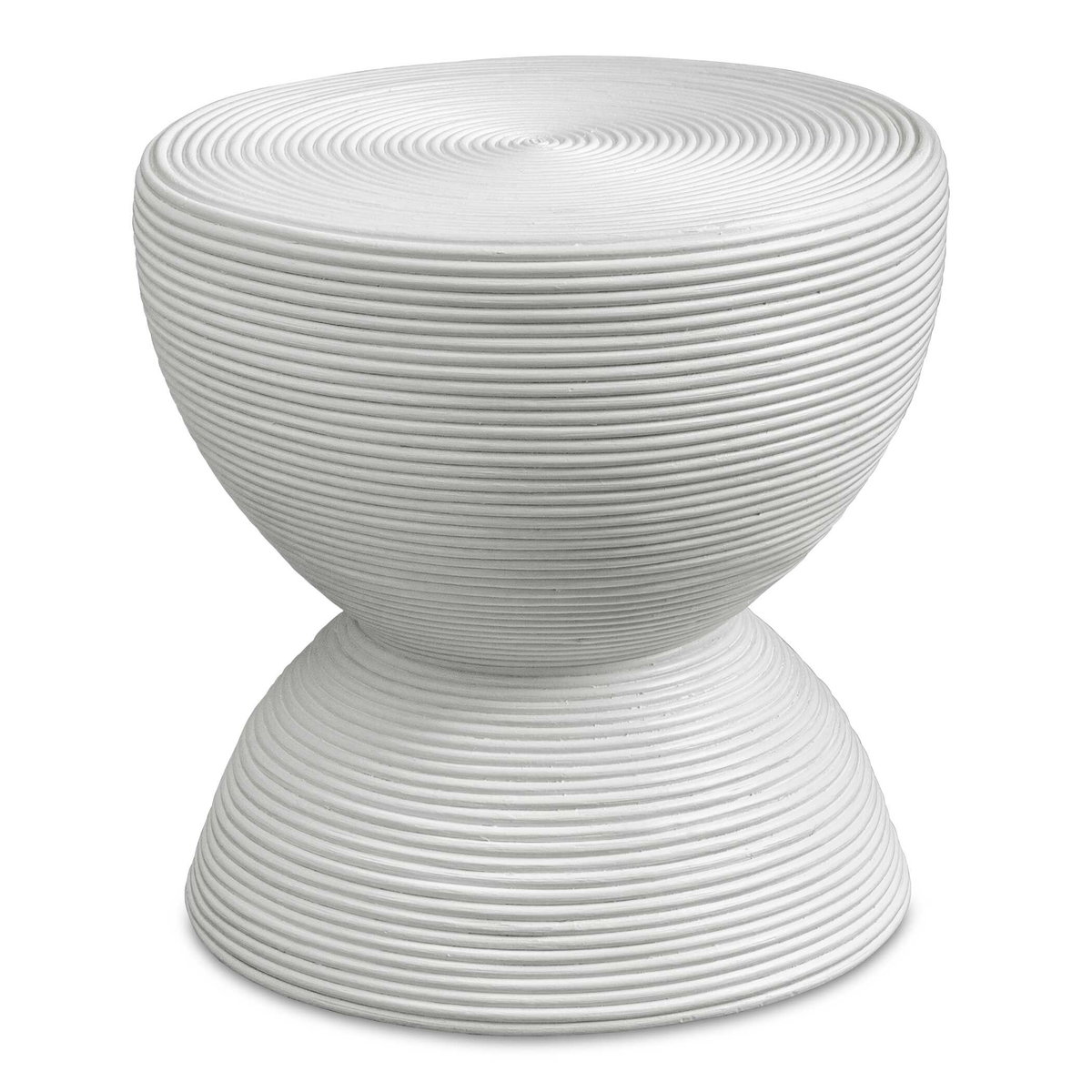 Bongo White Rattan Side Table, Side & End Table by Uttermost, 21.75" width x 22" height x 21.75" depth View 1