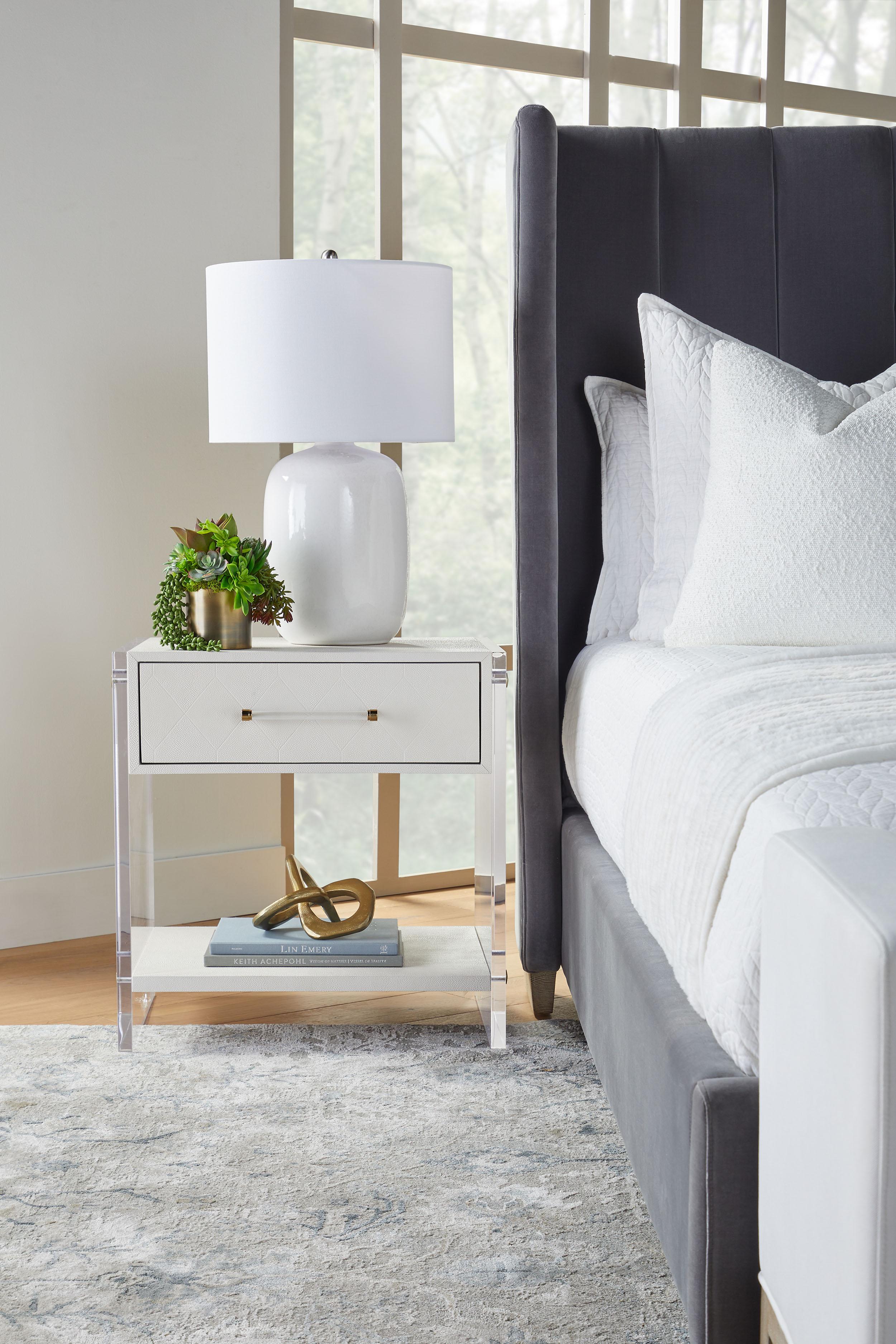 Sonia Shagreen 1-Drawer Nightstand large image 