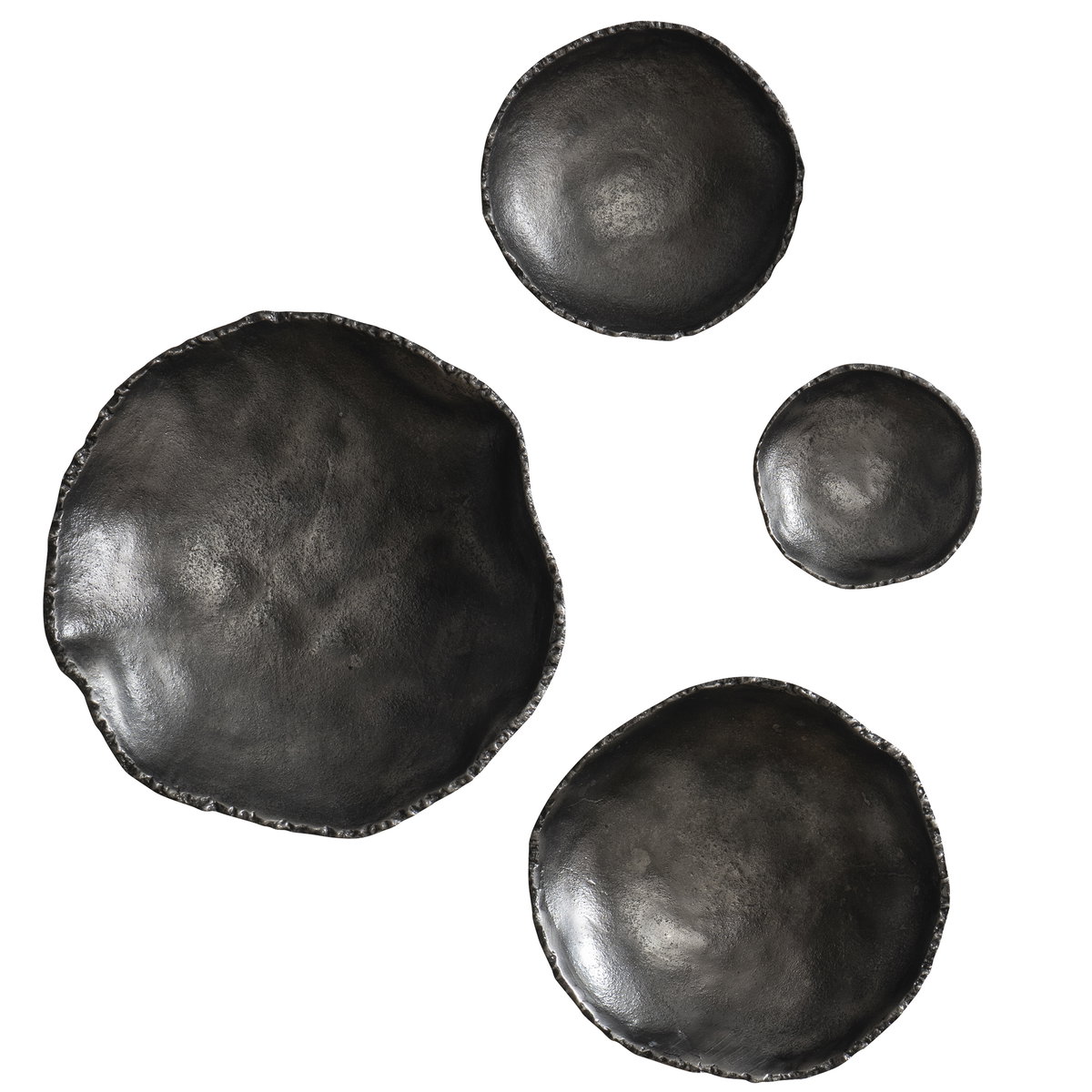 Lucky Coins Nickel Wall Decor Set/4, Sculptural Wall Art by Uttermost, 11" width x 11" height x 2.5" depth View 1