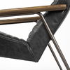 Grosjean Black Leather Wrap Metal Frame Accent Chair thumbnail 12