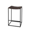 Clarissa 18.0L x 16.0W x 26.25H Dark Brown Woven Leather Seat with Black Iron Frame Counter Stool thumbnail 0