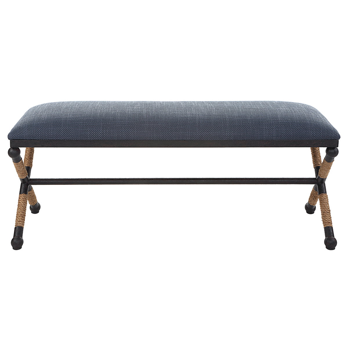 Firth Rustic Navy Bench, Benche by Uttermost, 47.75" width x 21.25" height x 16.25" depth View 1