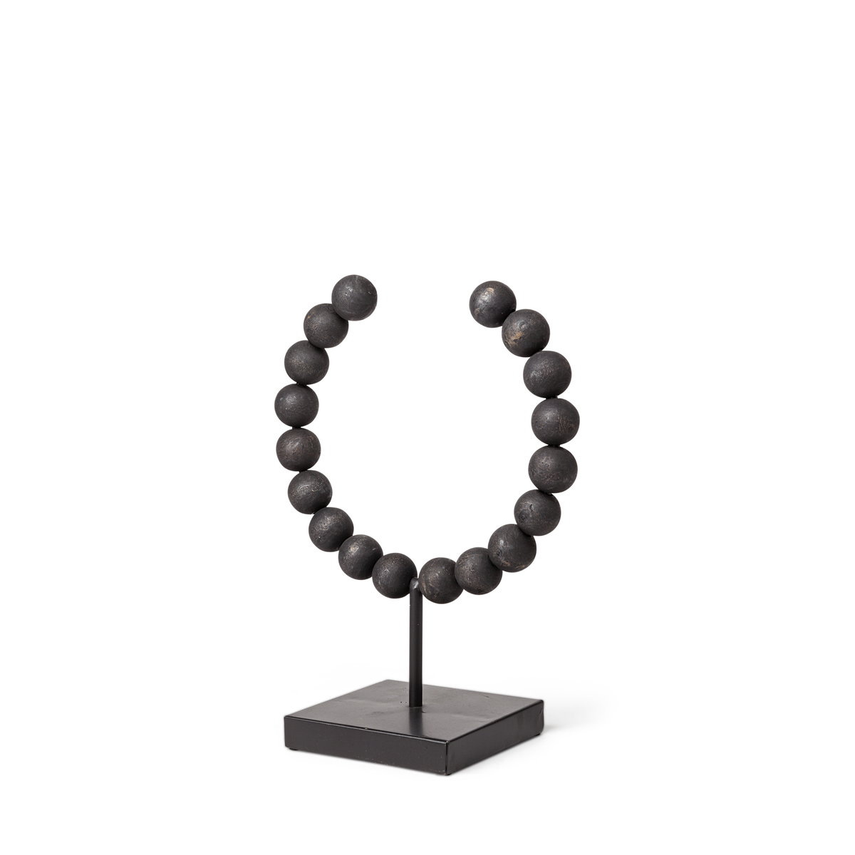 Tulane I (Small) 9L x 5W Black Beaded Broken Sphere Decorative Object, by Mercana, 9.45" length x 4.53" width x 11.61" height View 1