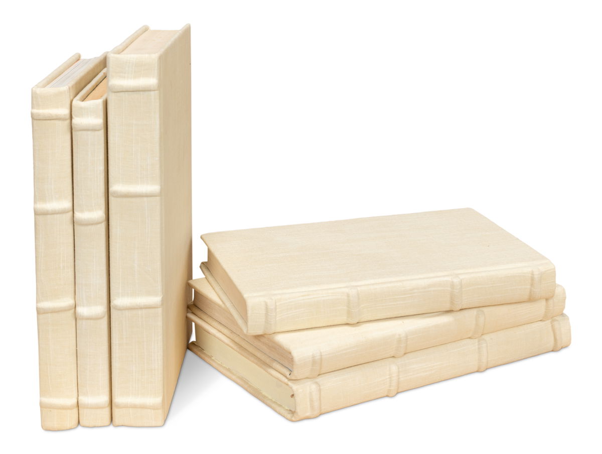 Ecru Linen Books  Set/12, by Sarreid, 1" length x 5" height View 10