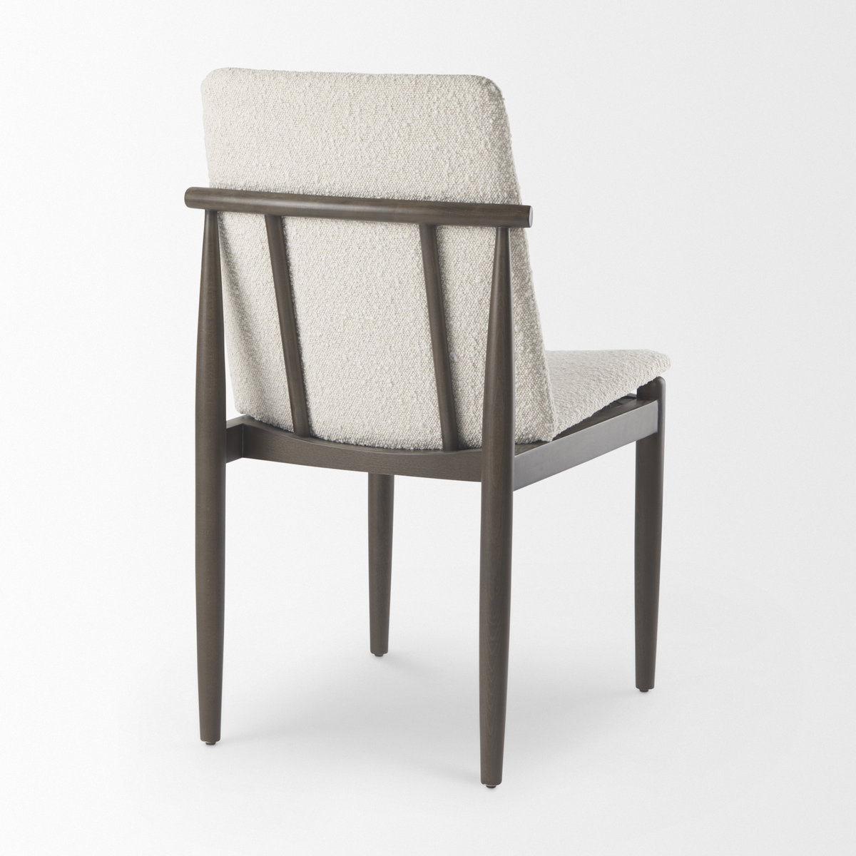 Cavett Curved Back Dining Side Chair | Cream Boucle with Dark Wood, Dining Chair by Mercana, 18" length x 25" width x 33.46" height View 9