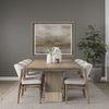Shivon 94' Light Brown Mango Wood with Travertine Dining Table thumbnail 1