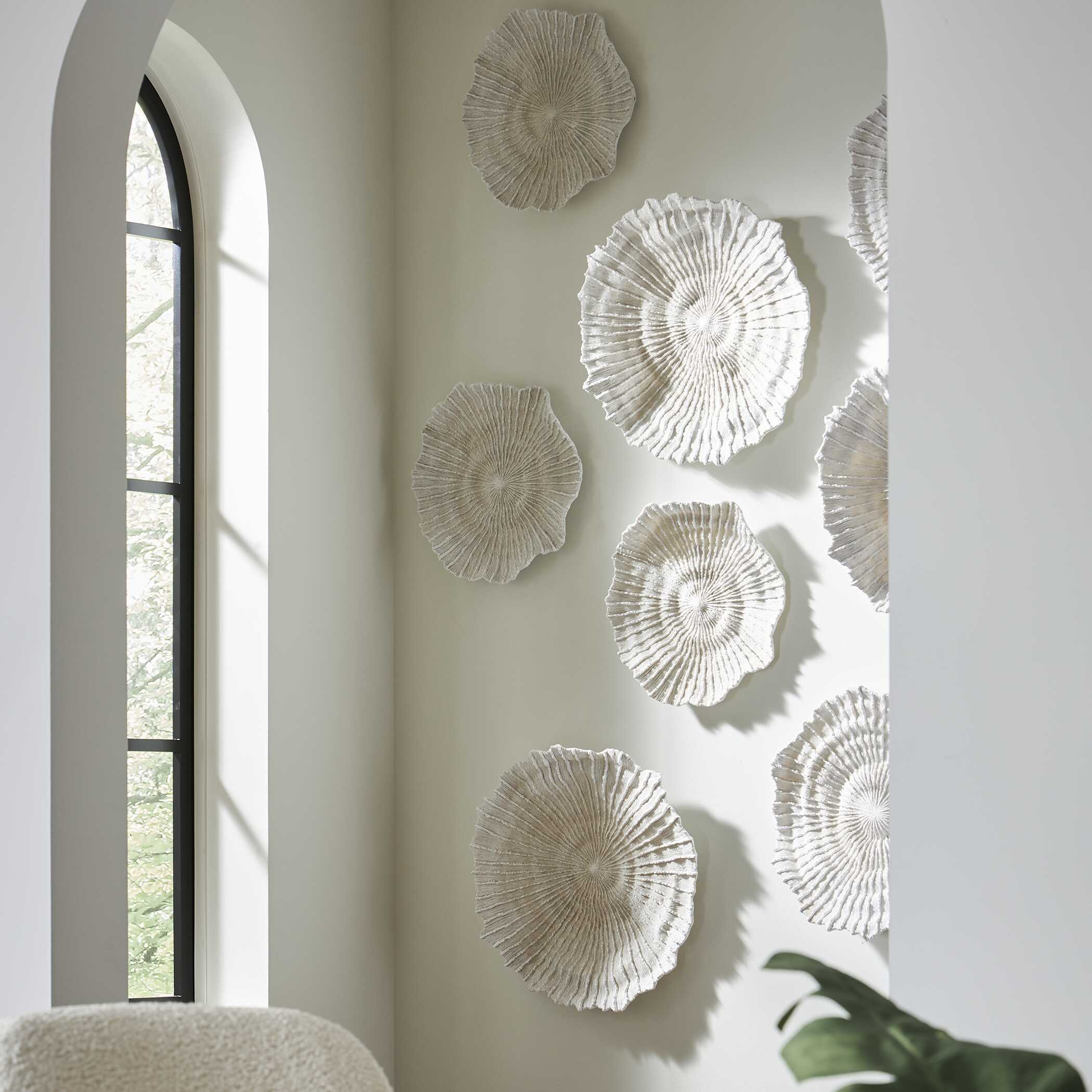 Ocean Gems Coral Wall Decor Set/3, Sculptural Wall Art by Uttermost, 21.75" width x 20.5" height x 3.5" depth View 2