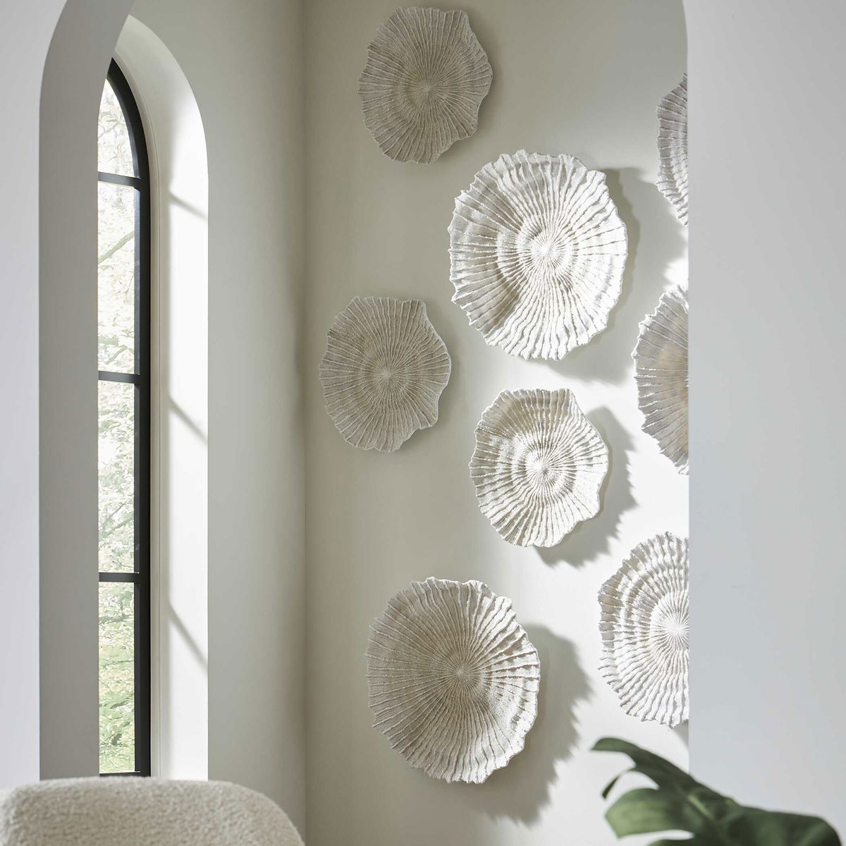 Ocean Gems Coral Wall Decor Set/3, Sculptural Wall Art by Uttermost, 21.75" width x 20.5" height x 3.5" depth View 2