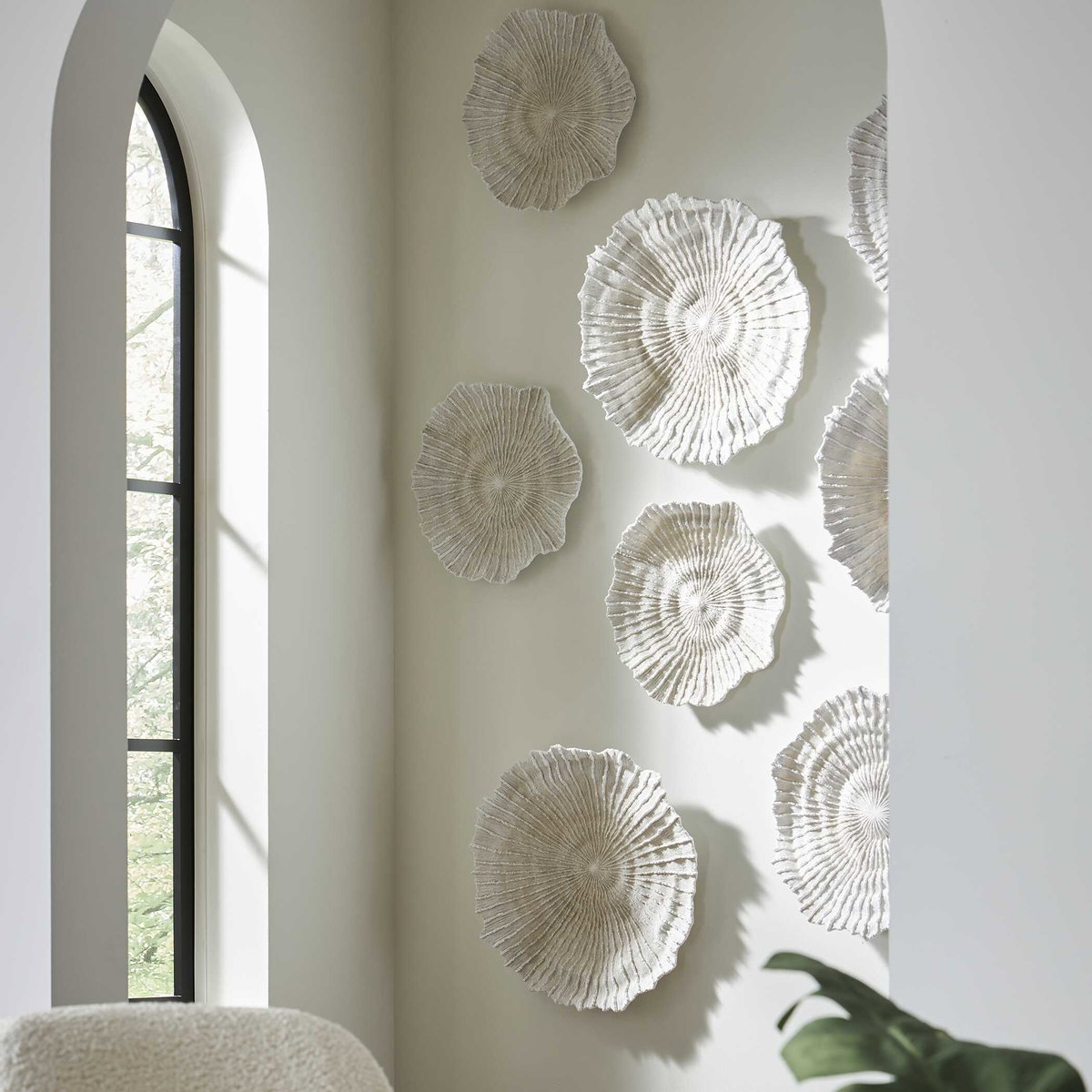 Ocean Gems Coral Wall Decor Set/3, Sculptural Wall Art by Uttermost, 21.75" width x 20.5" height x 3.5" depth View 2