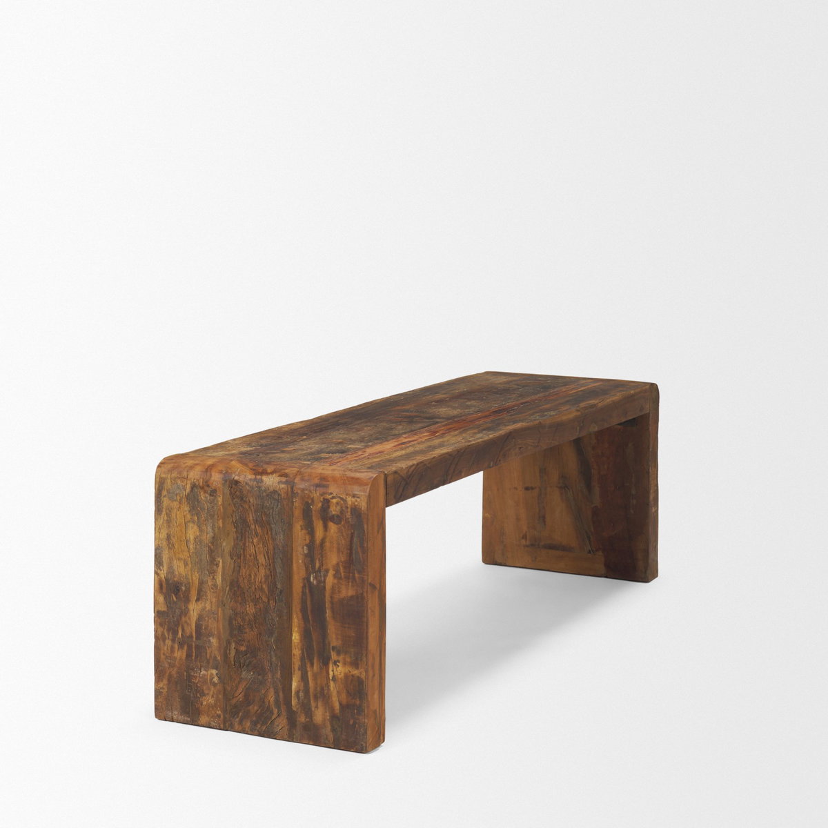 Estelle Rustic Brown Reclaimed Wood Bench, Benche by Mercana, 55" length x 16" width x 18" height View 8