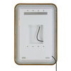 Crofton Lighted Brass Vanity Mirror, by Uttermost, 1'10.25" width x 2'8.25" height x 2.12" depth thumbnail 10
