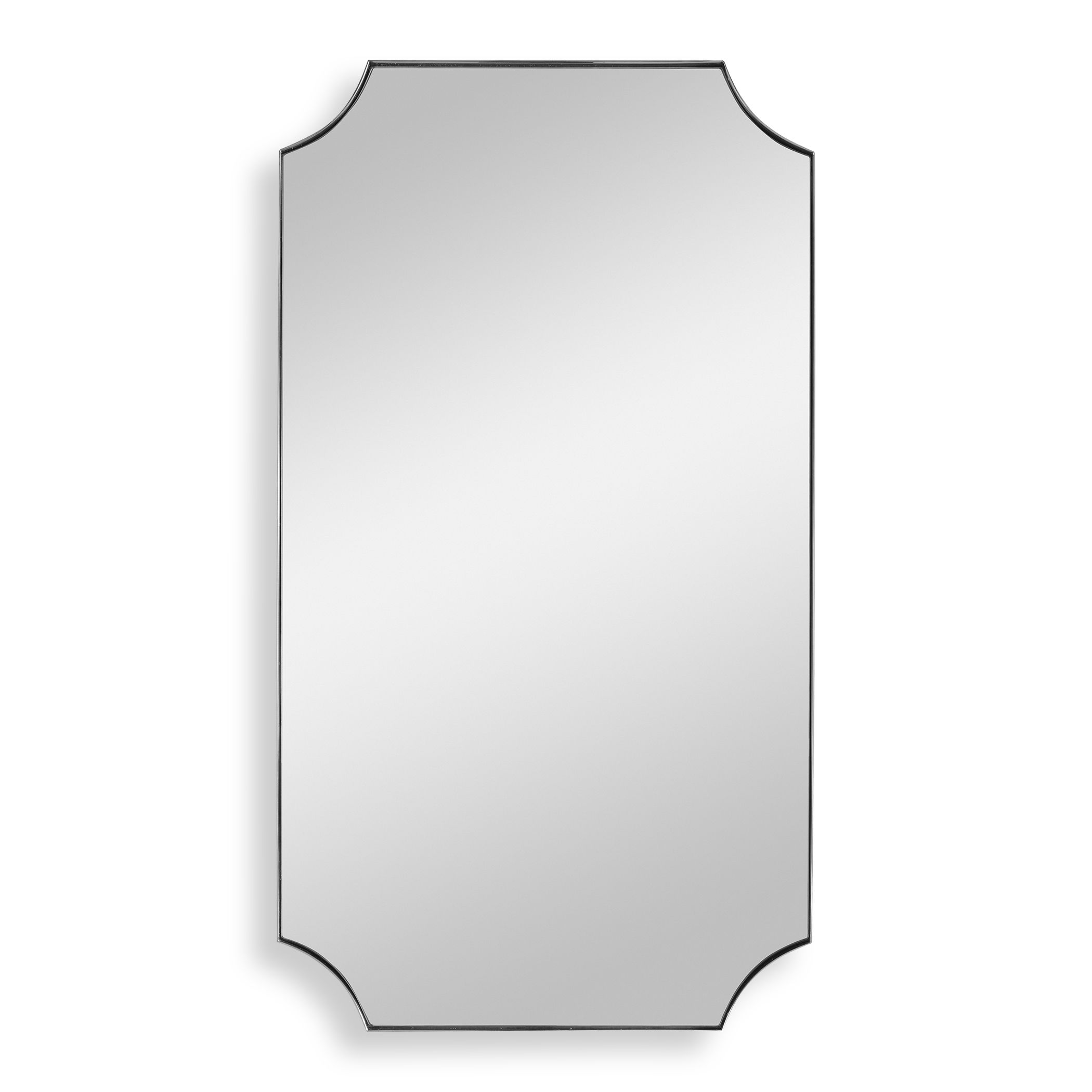 Lennox Nickel Scalloped Corner Mirror large image 