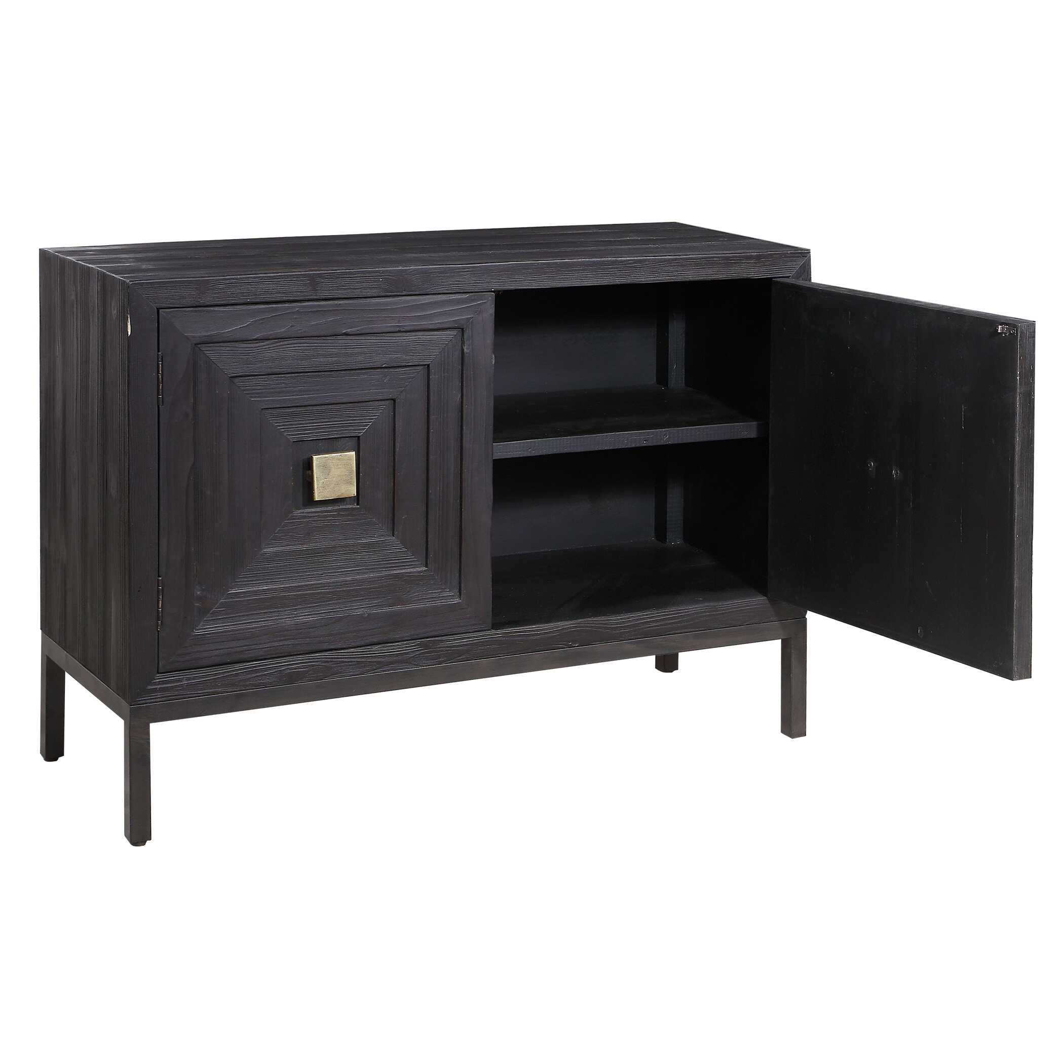 Aiken Dark Walnut 2 Door Cabinet, Furniture by Uttermost, 43.25" width x 31.12" height x 16" depth View 5