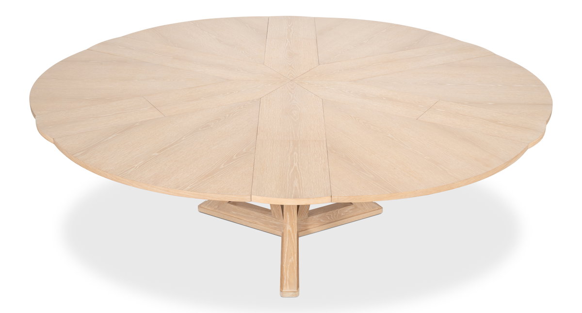 Casual Jupe Dining Table Bleached Oak M, by Sarreid, 4'7" length x 4'7" width x 2'6" height View 5