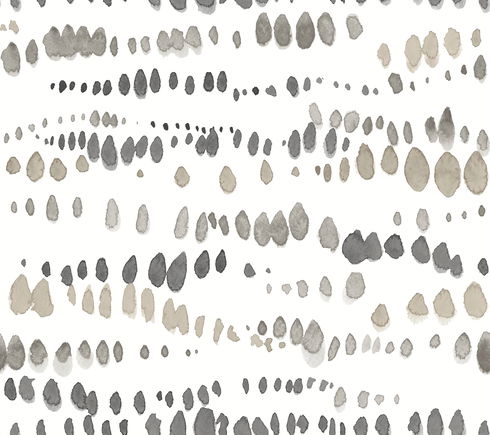 Dewdrops Black & Taupe Wallpaper