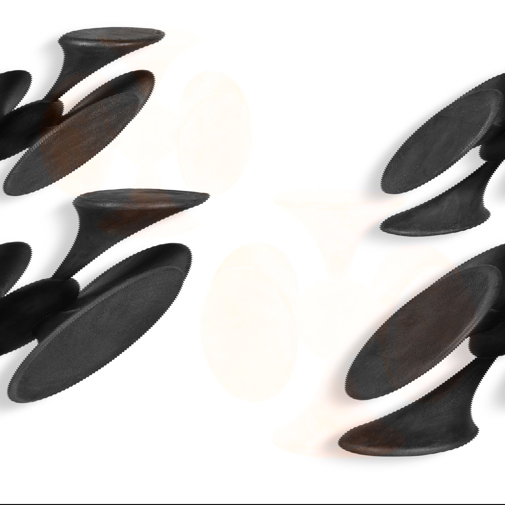 Balanced Harmony Dark Wooden Sculptures, Set/2 large image 