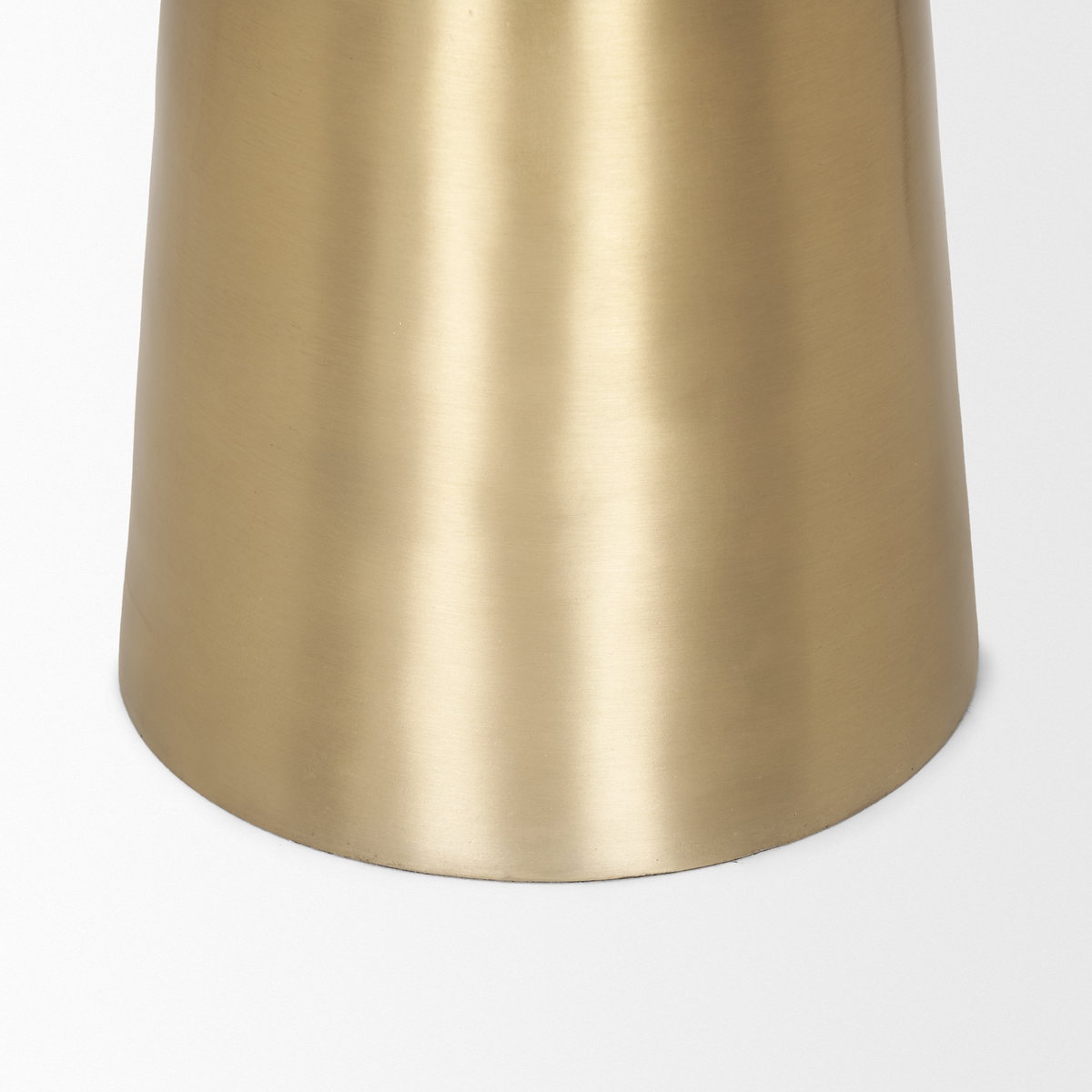 Roland Satin Brass Cast Aluminum Metal Accent Table, Side & End Table by Mercana, 18" length x 18" width x 20.75" height View 9